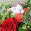 Romantic bouquet of flowers with NICI cat on heart