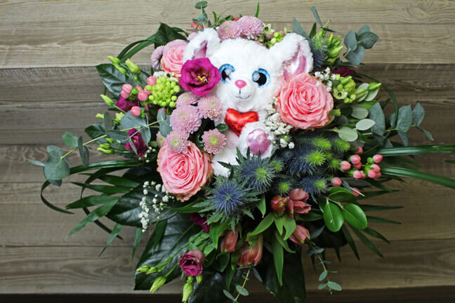 Romantic bouquet with NICI mouse